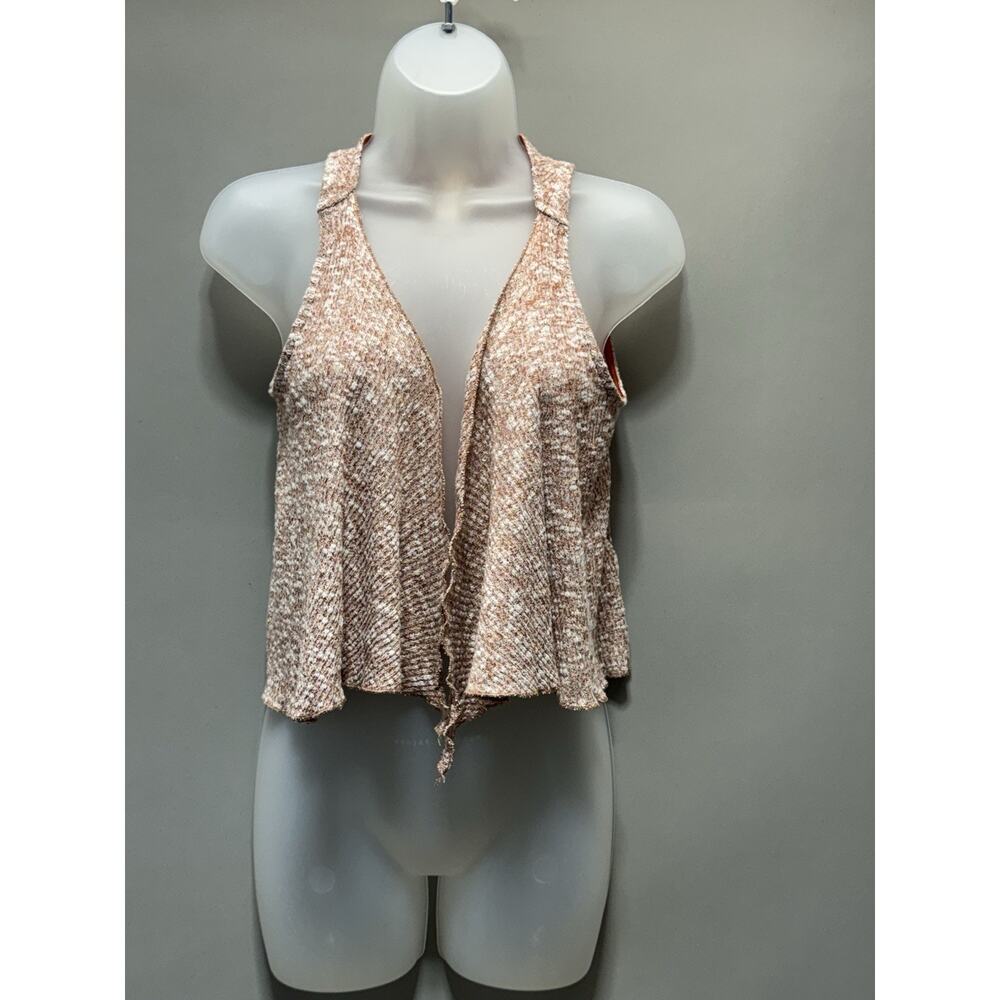 Beautees Cardigan Vest Coral Brick Girls Size X-Large Cropped Dress Boho